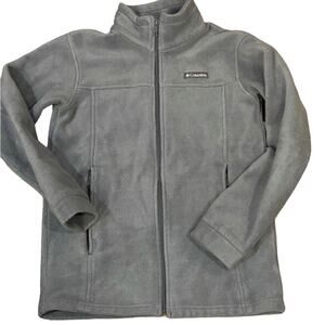 Columbia Youth Large 14/16 charcoal, gray fleece, full zip jacket